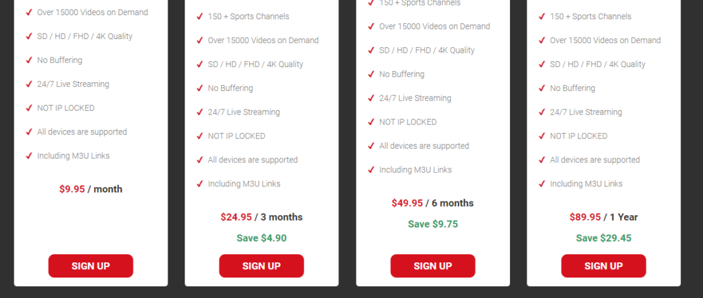 Blitz IPTV Pricing