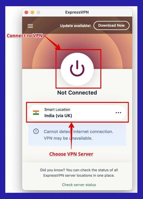 Connect to server outside the US